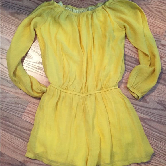 Pants - FLASH Sweet!!! Canary Yellow Off Shoulder Romper S